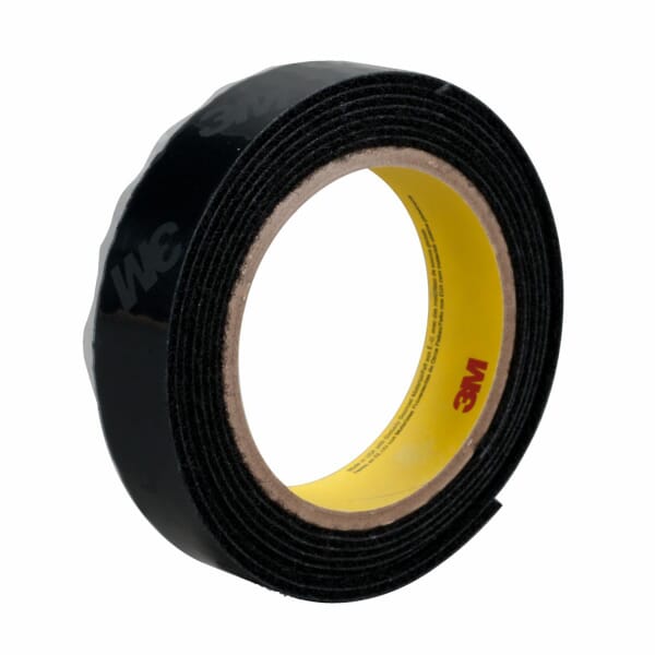 3M 7000001961 SJ3571 Fastener, 50 yd L 1 in W, 1 in THK Engaged, High Performance Acrylic Adhesive, Nylon Backing, Black