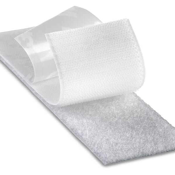 3M 7000001973 SJ3572 Fastener, 50 yd L 1 in W, 1 in THK Engaged, High Performance Acrylic Adhesive, Nylon Backing, White