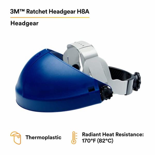3M 7000002290 Headgear, Blue, Thermoplastic, For Use With W Series Faceshields