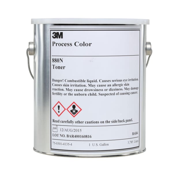 3M 7000004857 Process Color Toner, 1 gal Container, Liquid Form, Transparent, 1200 sq-ft Coverage, 3 to 5 hr Curing