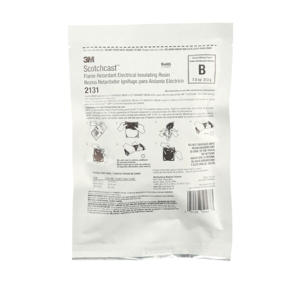 3M 7000006239 2131 2-Part Flame Retardant Compound, 7.5 oz Container Pouch Container, Liquid Form, Pungent Odor/Scent