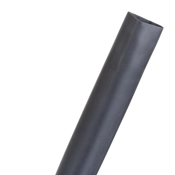 3M 7000021421 FP-301 Thin Wall Heat Shrink Tube, 1/2 in ID Expanded, 1/4 in ID Recovered, 0.025 in THK Wall Recovered, 100 ft L, Polyolefin, Black