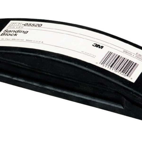 3M 7000028366 Firm Density Sanding Block, 8 in OAL x 2-3/4 in OAW, Rubber Abrasive, Clip-On Attachment