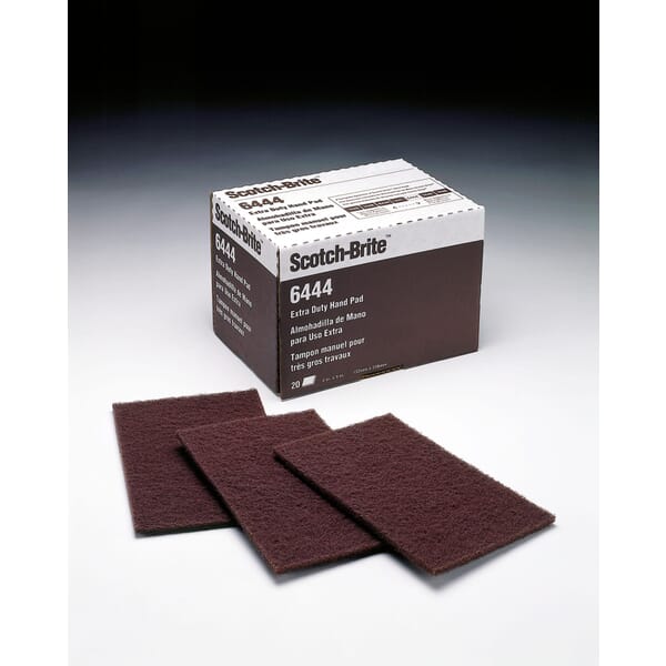 3M 7000028548 6444 Extra Duty Pad, 9 in L, 6 in W W/Dia, Fine Grade, Aluminum Oxide Abrasive