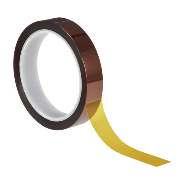 3M 7000029143 5413 Film Tape, 36 yd L 0.25 in W, 2.7 mil THK, Silicone Adhesive, Polyimide Film Backing, Amber