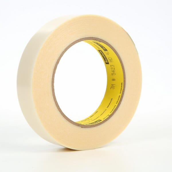 3M 7000029146 5423 Film Tape, 18 yd L 1 in W, 12 mil THK, Rubber Adhesive, Polyethylene Backing, Transparent