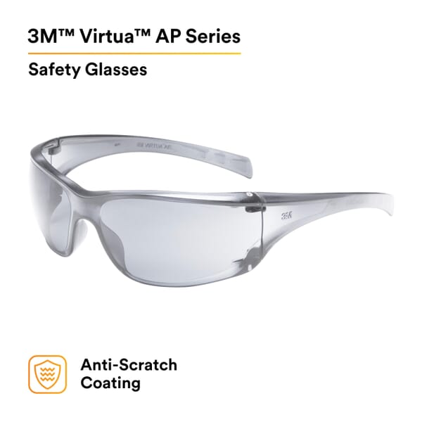 3M 7000030055 AP Series Economy Protective Eyewear, Anti-Scratch, Indoor/Outdoor Mirror Lens, Frameless Frame, Clear, Plastic Frame, Polycarbonate Lens, ANSI Z87.1-2015, CSA Z94.3
