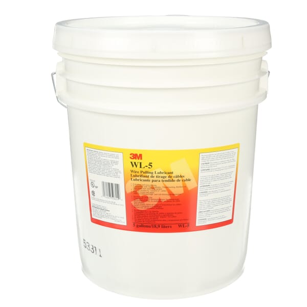 3M 7000031543 WL Series Wire Pulling Lubricant, 5 gal Container Pail Container, Gel Form, Translucent White, Specific Gravity: 1.01