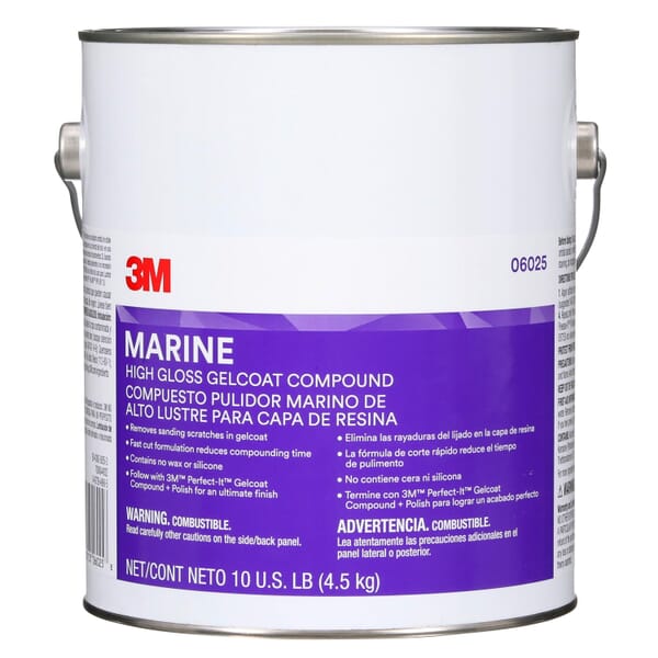 3M 7000044932 Gelcoat Compound, 1 gal Container, Liquid Form
