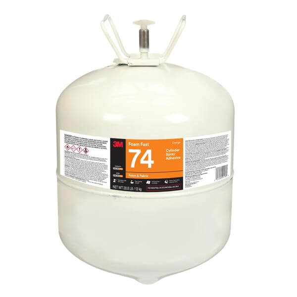 3M 7000046582 74 Spray Adhesive, 28.8 lb, Orange, 4 to 80 deg F