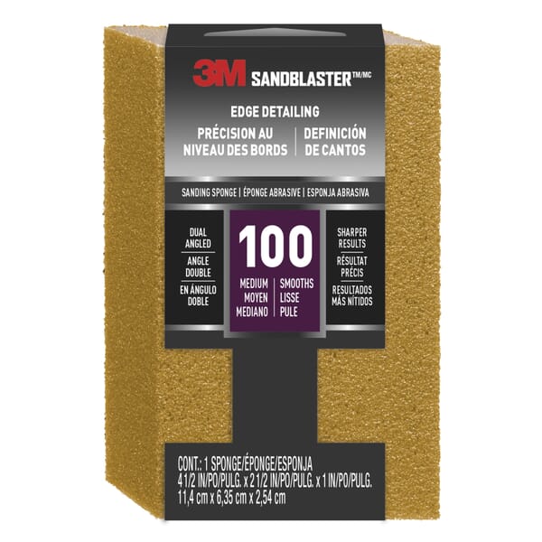 3M 7000047830 9560 Sponge, 4.5 in L 2.5 in W 1 in THK, 100 Grit, Fine Grade