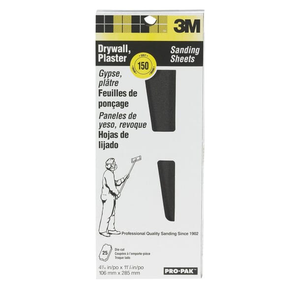 3M 7000047933 99431NA Sanding Sheet, 11.25 in L 4.1875 in W, 150 Grit, Aluminum Oxide Abrasive