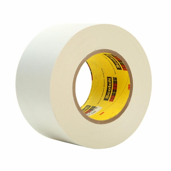 3M 7000048540 365 Cloth Tape, 60 yd L 3 in W, 8.3 mil THK, Thermosetting Rubber Resin Adhesive, Glass Cloth Backing, White