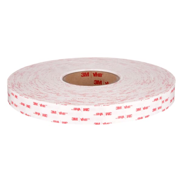 VHB 7000123448 4920 Tape, 72 yd L 0.75 in W, 15 mil THK, Acrylic Foam Backing, White
