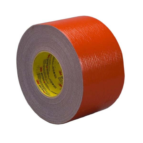 3M 7000049014 8979N High-Strength Tape, 59.93 yd L 1.88 in W, 0.3 mm THK, Rubber Adhesive, Polyethylene/Cloth Scrim Backing, Red