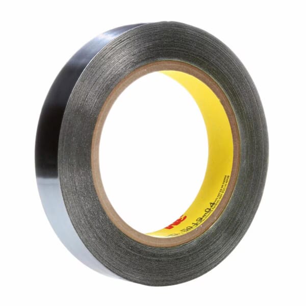 3M 7000049079 421 Foil Tape, 36 yd L 0.75 in W, 6.3 mil THK, Rubber Adhesive, Lead Foil Backing, Dark Silver