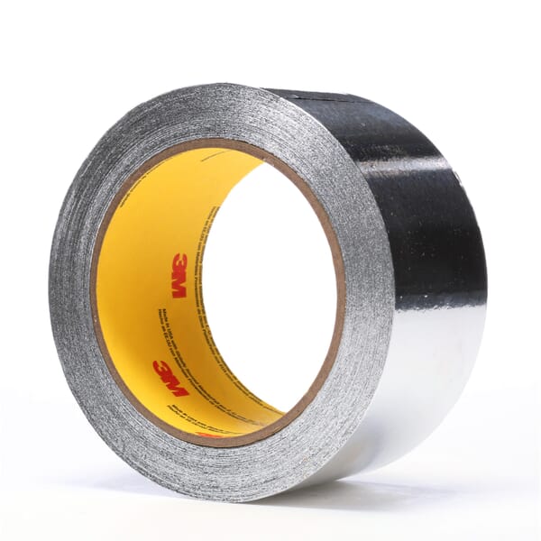 3M 7000049607 4380 Self-Wound Foil Tape, 55 yd L 2 in W, 3.3 mil THK, Acrylic Adhesive, Aluminum Foil Backing, Silver