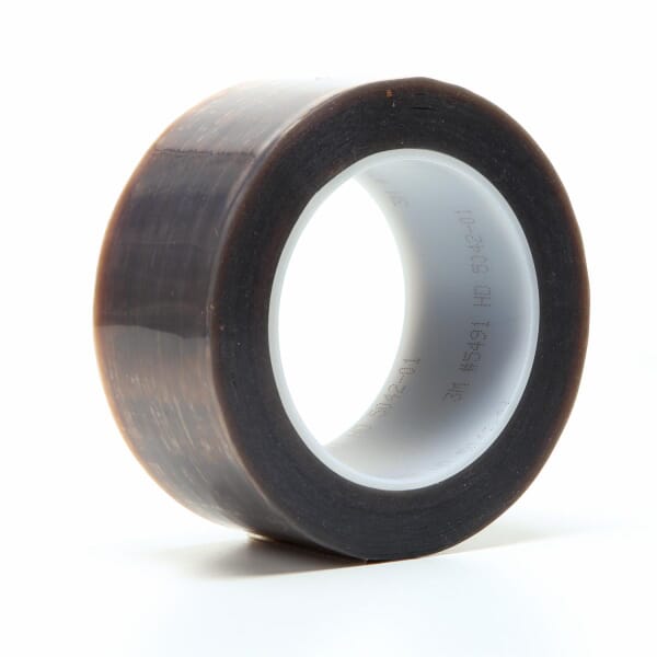 3M 7000001581 5491 Film Tape, 36 yd L 2 in W, 6.7 mil THK, Silicone Adhesive, Extruded PTFE Backing, Brown