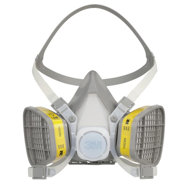 3M 7000051847 5000 Disposable Half Facepiece Respirator Assembly, M, Resists: Acid Gas, Chlorine, Hydrogen Chloride, Hydrogen Fluoride, Hydrogen Sulfide, Organic Vapors and Sulfur Dioxide