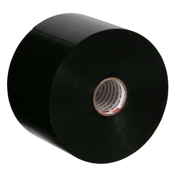 3M 7000058493 51UP Corrosion Protection Tape, 100 ft L 4 in W, 0.2 in THK, Rubber Adhesive, PVC Backing, Black