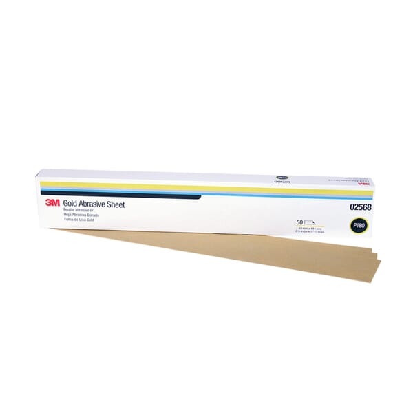 3M 7000118226 Clip-On Abrasive Sheet, 17 in L x 2-3/4 in W, P180 Grit, Medium Grade, Aluminum Oxide Abrasive, Paper Backing