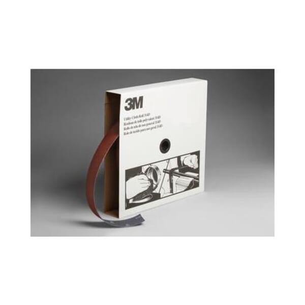 3M 7000118545 314D Utility Cloth Roll, 50 yd L Roll x 2 in W Roll, 50 Grit, Coarse Grade, Aluminum Oxide Abrasive, Cloth Backing