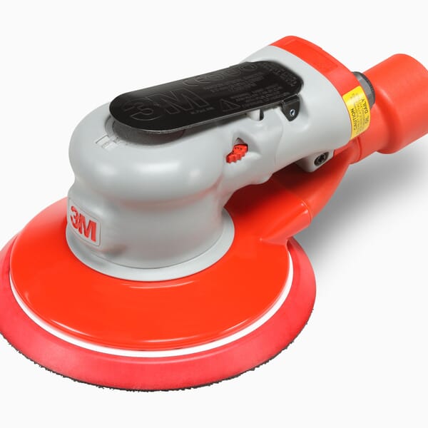 3M 7010294447 Central Vacuum Pneumatic Orbital Sander, 6 in Pad, 17 scfm Air Flow, 6 dB