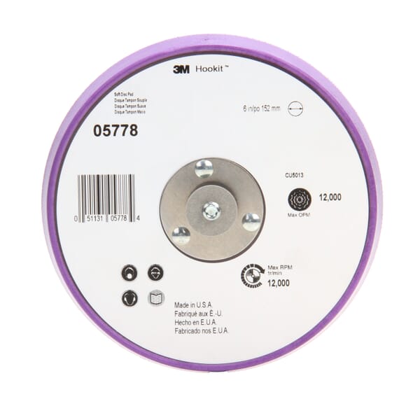 3M 7000119757 Soft Density Painters Pad, 6 in Dia Pad, Hookit Attachment