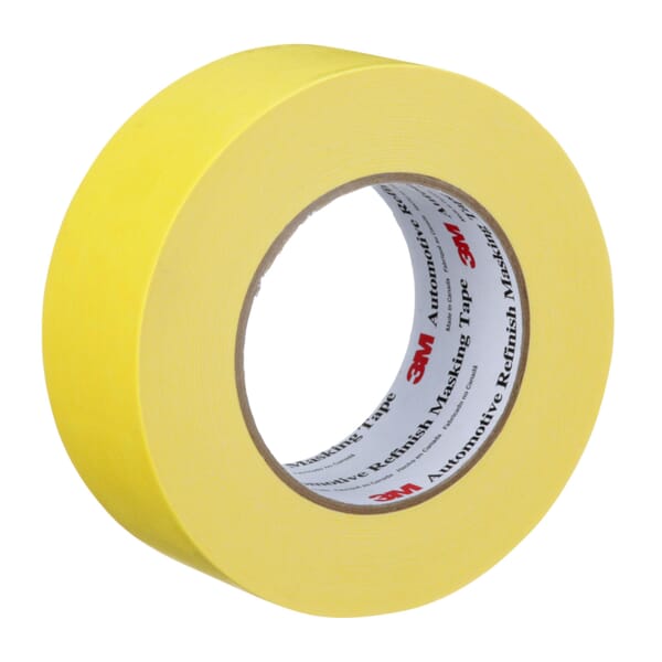 3M 7000119819 Automotive Refinish Adhesive Tape, 55 m L x 48 mm W, 6.3 mil THK, Rubber Adhesive, Paper Backing