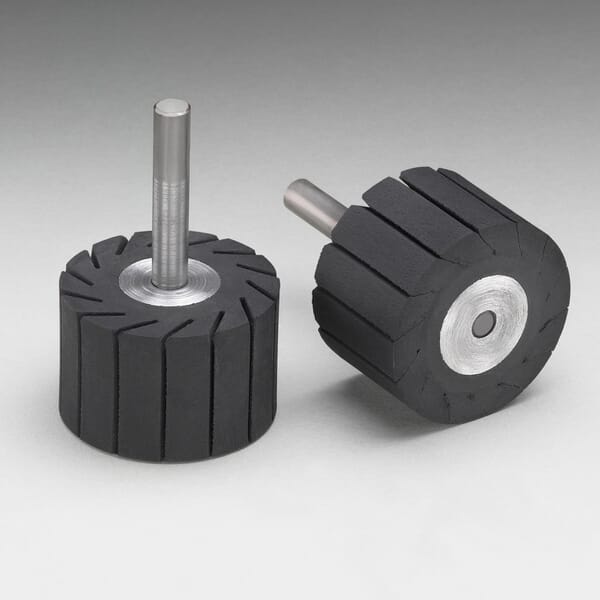 3M 7000120411 Slotted Expander Wheel, 1-1/2 in Dia Drum x 1 in L Drum, 1/4 in Dia Shank, 14000 rpm Max