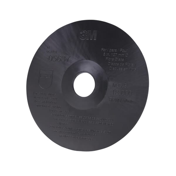 3M 7000120462 Medium Density Back Up Pad, 5 in Dia Pad, Hub and Retainer Nut Attachment