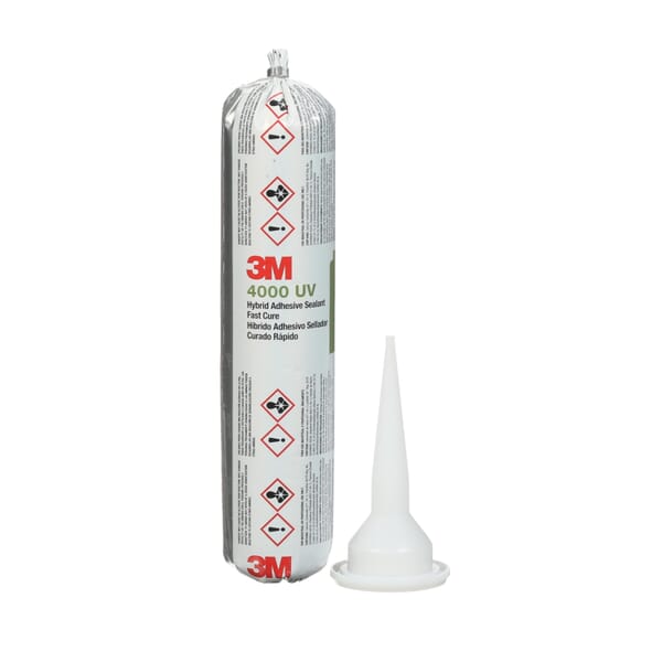 3M 7000121532 4000 UV Sealant, 4 mL Sausage Pack, White, Wood/Fiberglass/Gelcoat/Plastics/Metals