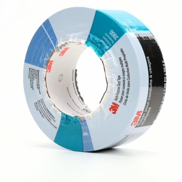 3M 7000124009 3900 Multi-Purpose Tape, 60 yd L 1.88 in W, 7.6 mil THK, Rubber Adhesive, Polyethylene/Cloth Scrim Backing, Blue
