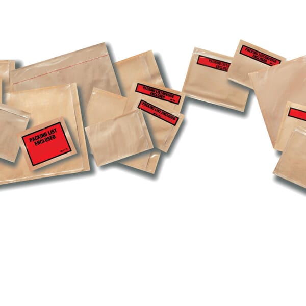 3M 7000124014 Top Printed Envelope, 5-1/2 in L x 4-1/2 in W, Polyethylene Film Backing, Clear