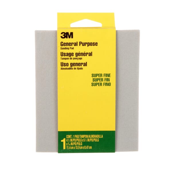 3M 7000126141 916DCNA Contour Surface Sanding Pad, 5-1/2 in OAL x 4-1/2 in OAW x 3/16 in THK Overall, 220 Grit, Super Fine Grade