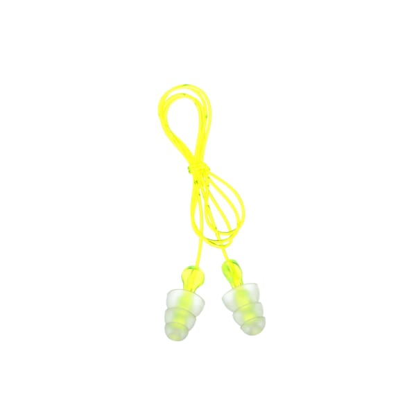 3M 7000127187 Corded Earplugs, 26 dB Noise Reduction, Flanged Shape, ANSI S3.19-1974, Reusable, Corded Design