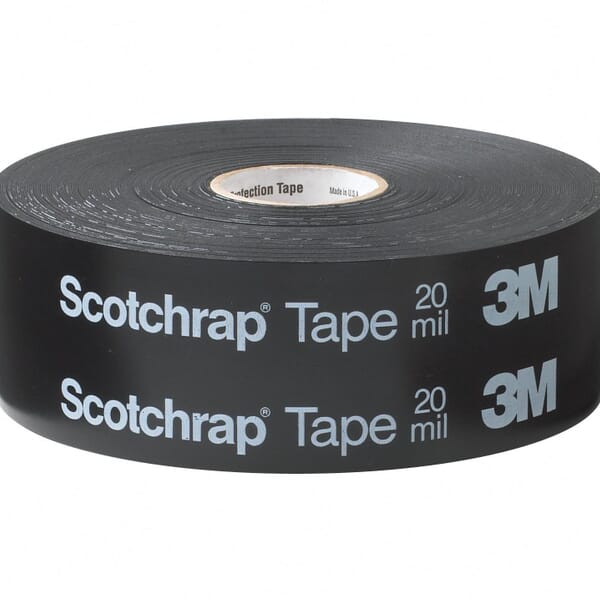 3M 7000043017 51P Corrosion Protection Tape, 100 ft L 4 in W, 2 in THK, Rubber Adhesive, PVC Backing, Black