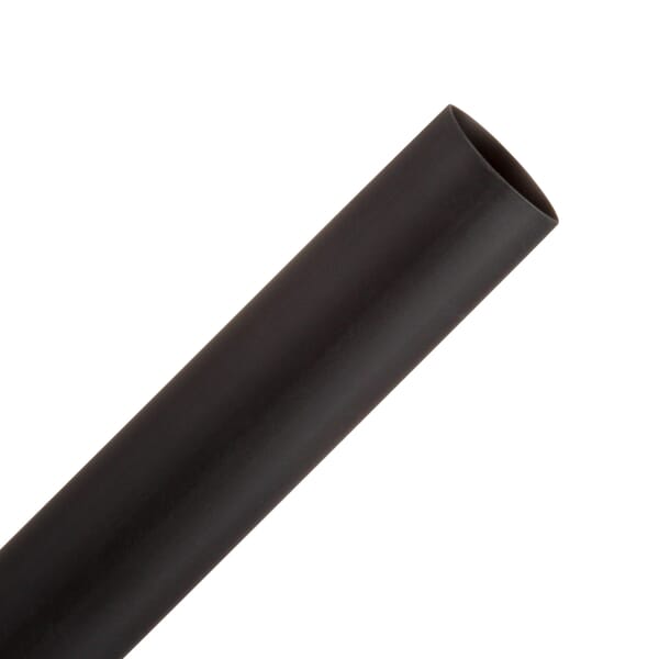 3M 7000133514 FP-301 Thin Wall Heat Shrink Tube, 3/4 in ID Expanded, 3/8 in ID Recovered, 0.03 in THK Wall Recovered, 48 in L, Polyolefin, Black