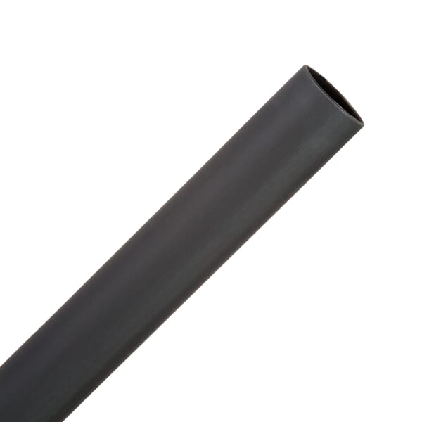3M 7000133617 EPS-300 Adhesive Lined Heat Shrink Tube, 3/4 in ID Expanded, 1/4 in ID Recovered, 0.085 in THK Wall Recovered, 48 in L, Polyolefin, Black