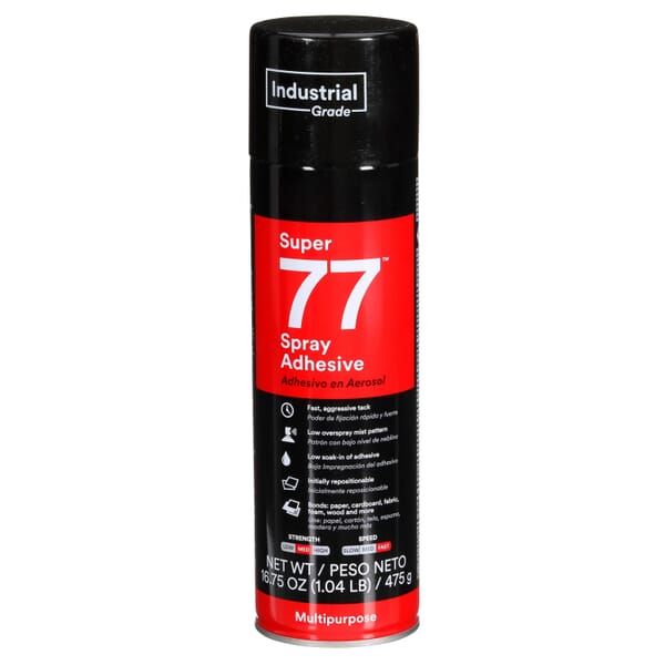 3M 7000000931 Super 77 Multipurpose Spray Adhesive, 24 fl-oz, Transparent