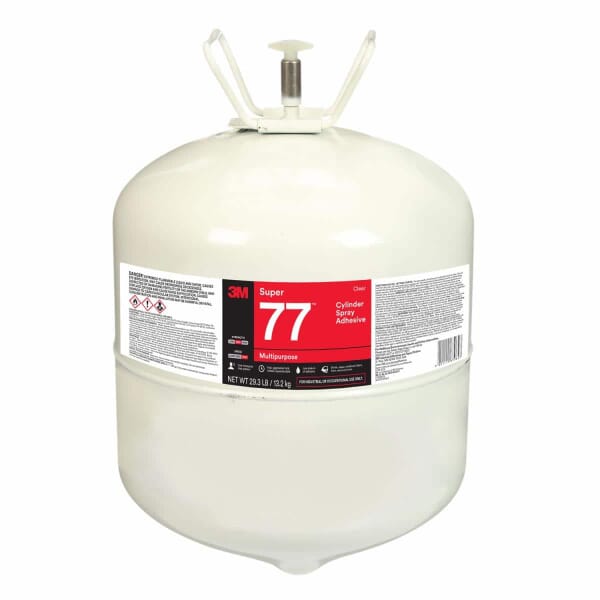 3M 7000144617 Super 77 Multipurpose Spray Adhesive, 29.3 lb Cylinder, Transparent