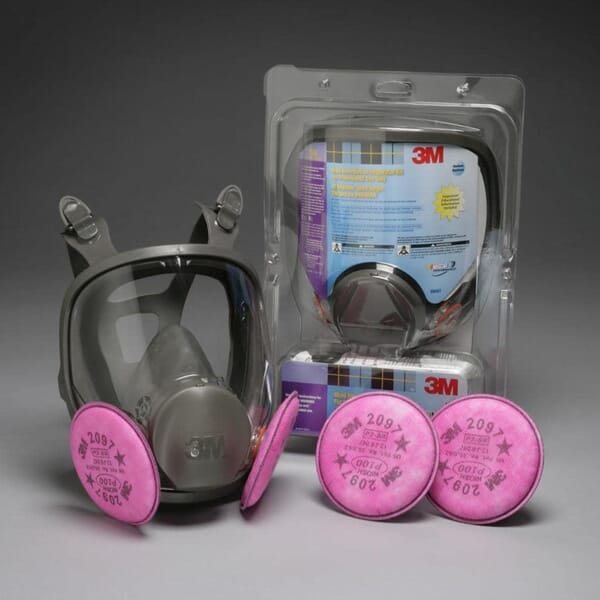 3M 7000144916 6800 Reusable Respirator, Medium, 4-Point Suspension, Bayonet Connection