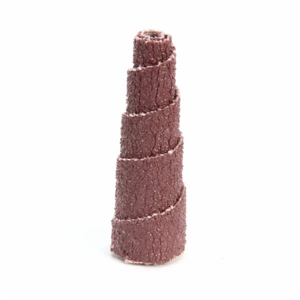 3M 7010299081 341D Full Tapered Roll, 1.5 in OAL, 0.125 in Dia Pilot Hole, P100 Grit, Aluminum Oxide Abrasive