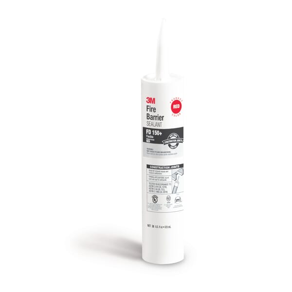3M 7010320536 Ready-to-Use Fire Barrier Sealant, Cartridge Container, Composition: Calcium Carbonate, Acrylic Emulsion, Mineral Spirits, Water, Ethylene Glycol, Iron Oxide, Plasticizer, Titanium Dioxide and Ethyl Hydroxyethyl Cellulose, 4 hr Fire Rating