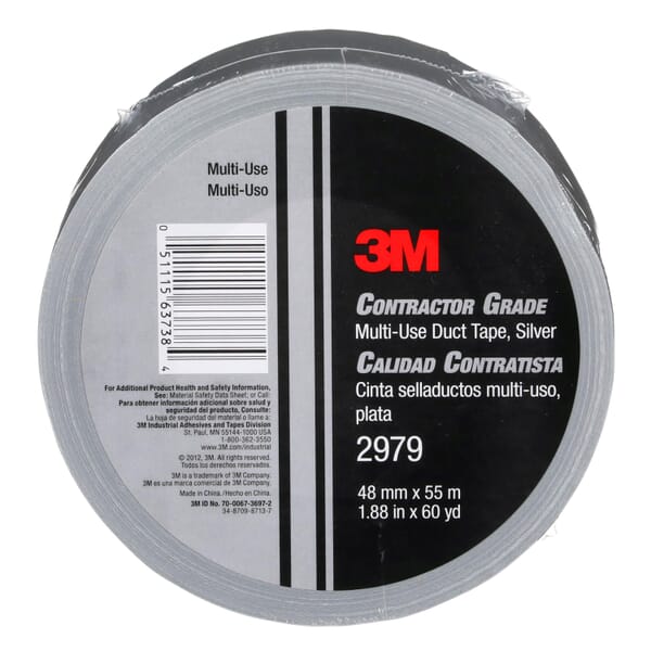 3M 7010335692 2979 Multi-Use Tape, 60 yd L 1.88 in W, 7.4 mil THK, Silver