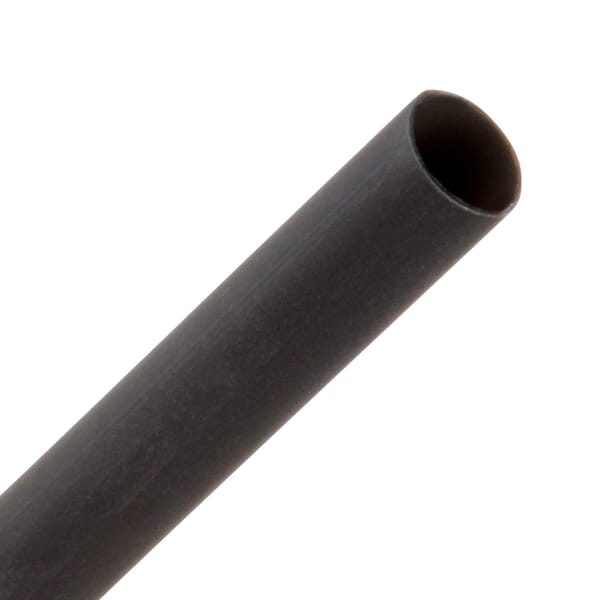 3M 7010350253 E30.250BK6 Tubing, 0.125 in ID Recovered, 6 in L, Polyolefin, Black