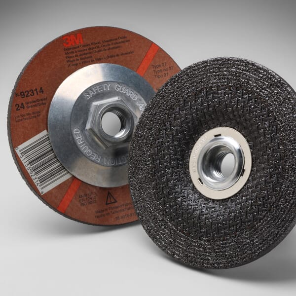 3M 7010359908 General Purpose Grinding Wheel, 4-1/2 in Dia Wheel x 1/4 in THK Wheel, 24 Grit, Aluminum Oxide Abrasive