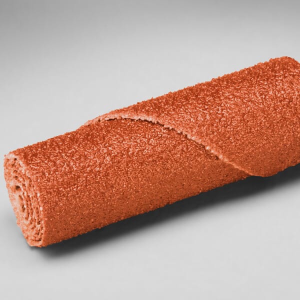 3M 7010309040 747D Straight Roll, 1.5 in OAL, 0.125 in Dia Pilot Hole, P120 Grit, Ceramic Abrasive