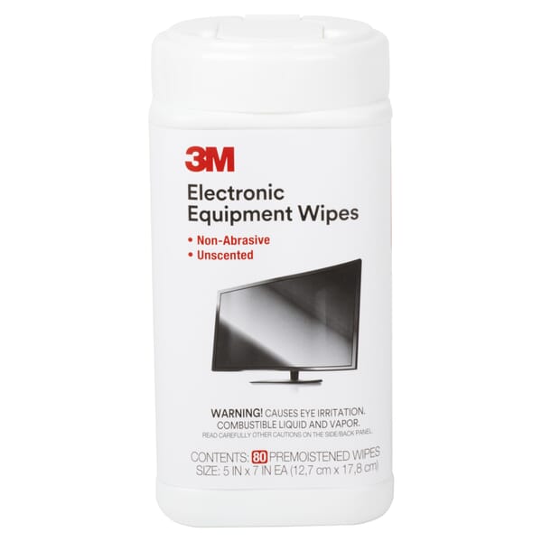 3M 7010371374 Cleaning Wipe, 5 x 7 in, 80 Capacity, Cloth, White