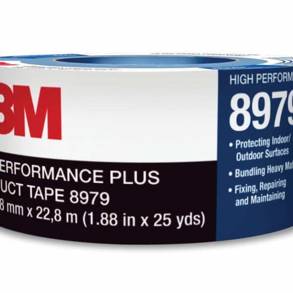 3M 7000001329 8979 Duct Tape, 24.93 yd L 1.88 in W, 11.5 mil THK, Rubber Adhesive, Polyethylene/Cloth Scrim Backing, Slate Blue